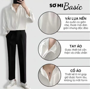 Áo sơ mi nam dài tay basic