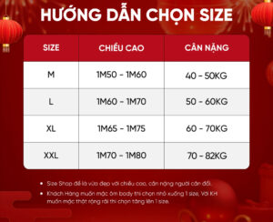 Size áo sơ mi kẻ thêu dài tay sọc