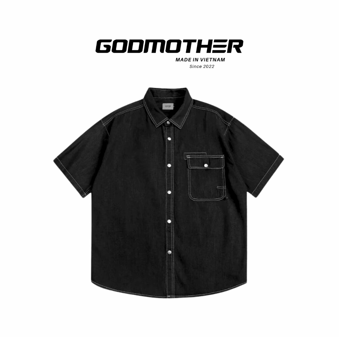 áo sơ mi denim ngắn tay