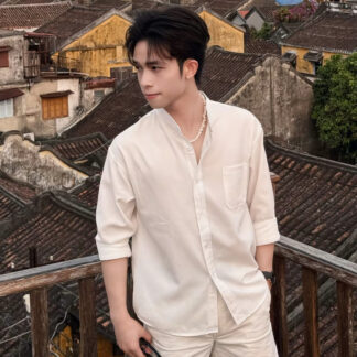 Áo sơ mi dài tay cổ tàu
