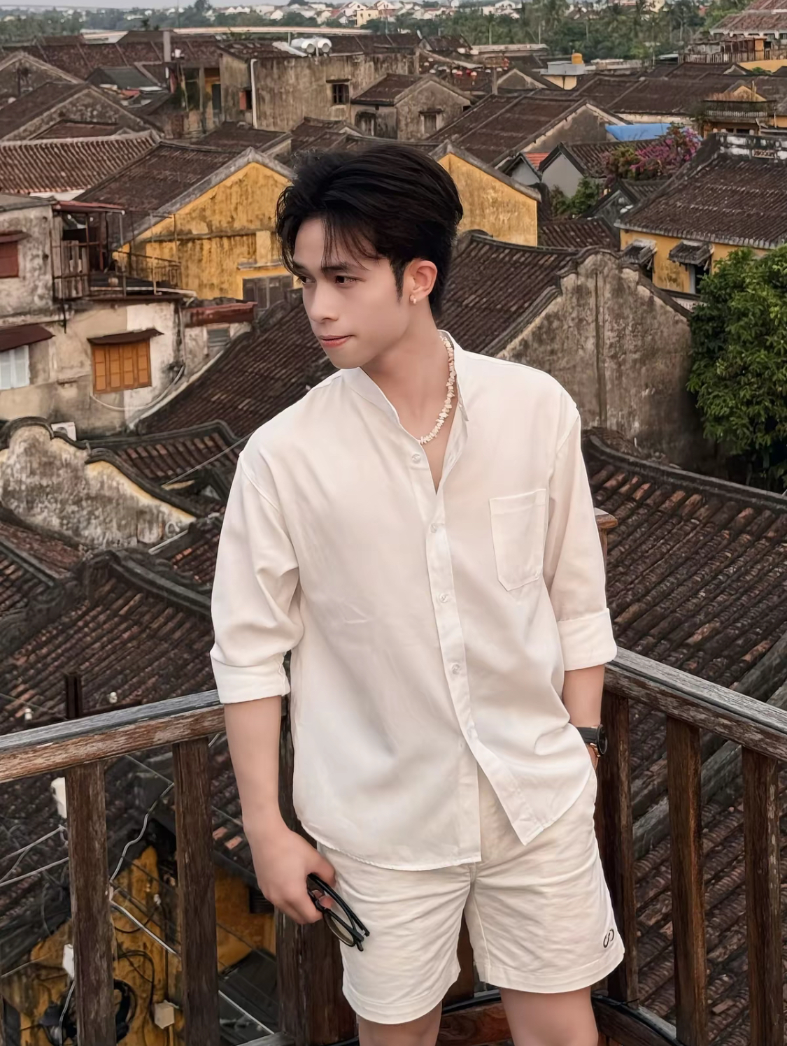 Áo sơ mi dài tay cổ tàu