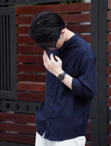 Áo sơ mi dài tay cổ tàu